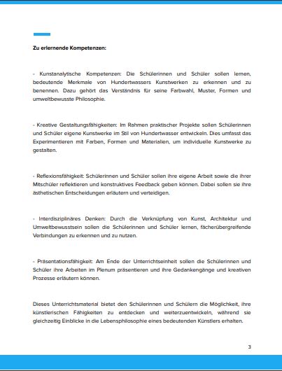 Kompetenzen: Hundertwasser Kunstprojekt 