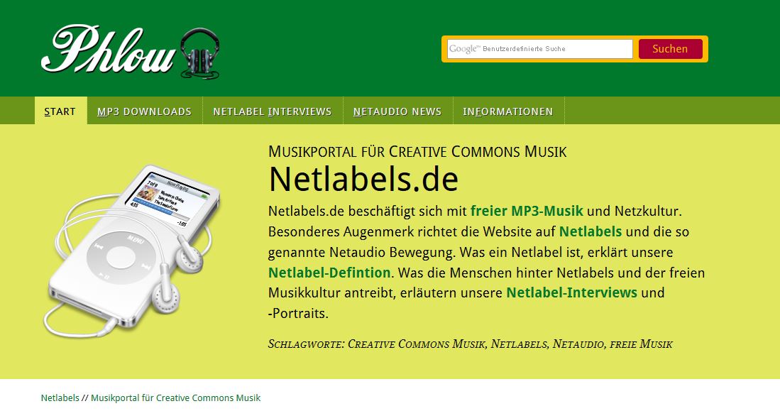 Screenshot: http://phlow.de/netlabel/