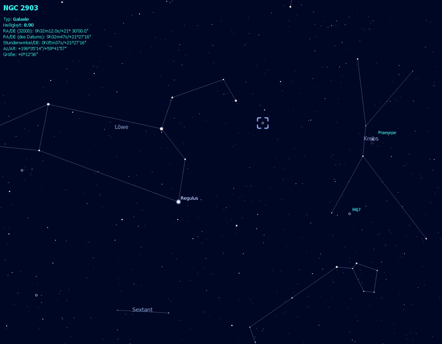 NGC 2903, Aufsuchkarte