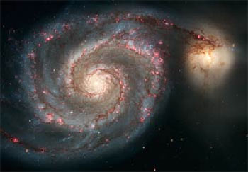 M 51 und NGC 5195, Aufnahme des Hubble-Weltraumteleskops