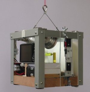Fallkapsel mit Digitalkamera, Power-LEDs und Experimentiermodul
