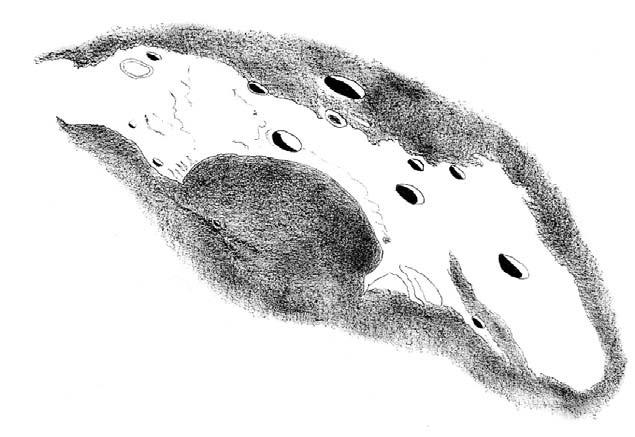 Mondkrater; Zeichnung von Josef Cukas