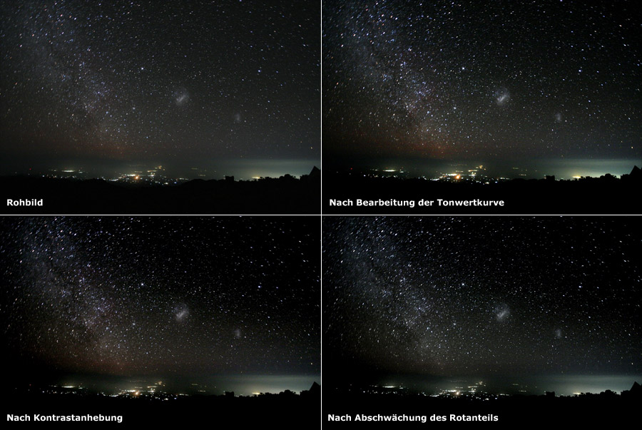 Bildbearbeitung in drei Schritten am Beispiel einer Aufnahme der Milchstraße