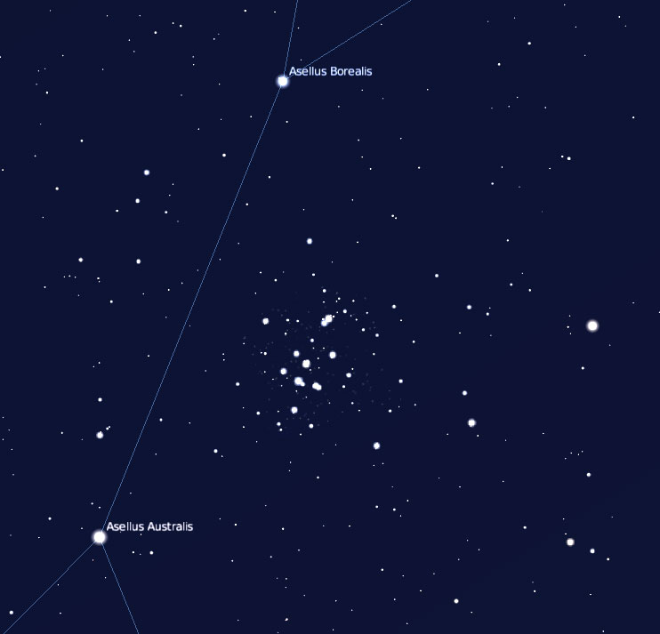 M44-Detailkarte (erstellt mit Stellarium)