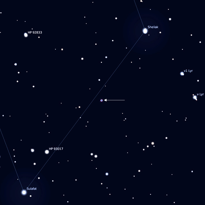 M57-Aufsuchkarte, erstellt mit Stellarium