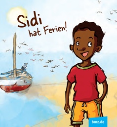 Titelbild des Heftes "Sidi hat Ferien"; afrikanischer Junge am Meer