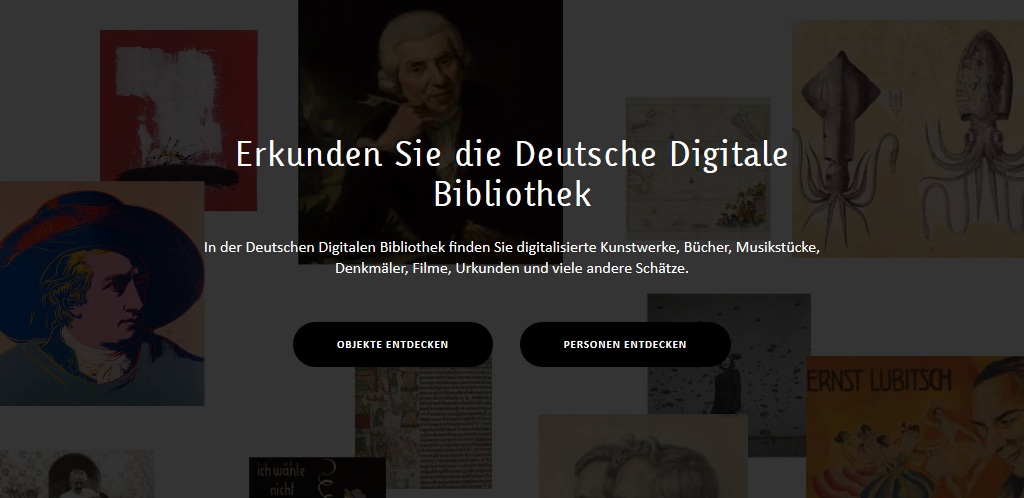 Screenshot der Hauptseite der Deutschen Digitalen Bibliothek