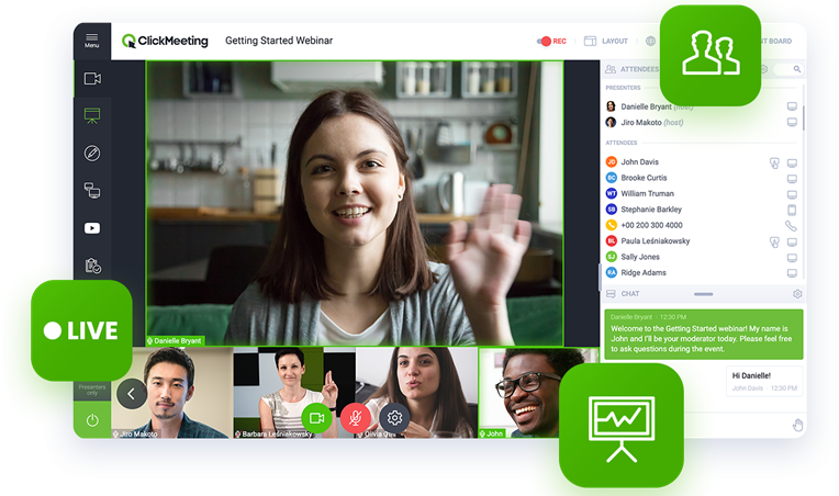 Ausschnitt einer Videokonferenz mit ClickMeeting