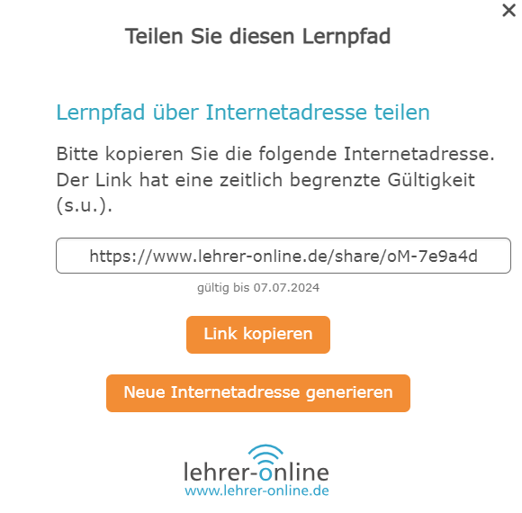 Lernpfade teilen über den Classroom Manager von Lehrer-Online