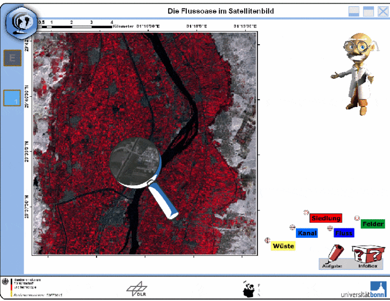 Satellitenbildausschnitt des Nils (Lernumgebung "Oasen")