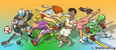 HanisauLand – Politik für dich: Arbeitsblätter zum Thema Sport und Politik Kinder üben verschiedene Sportarten aus