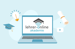 Leher-Online Akademie Logo auf einem Laptop