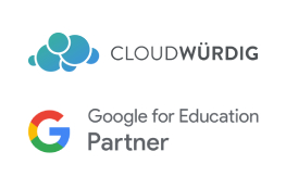 logo von cloudwürdig und google