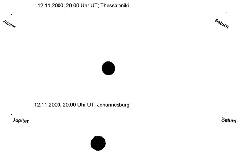 Bearbeitete Bilder (Mond und Planeten) aus Thessaloniki und Johannesburg