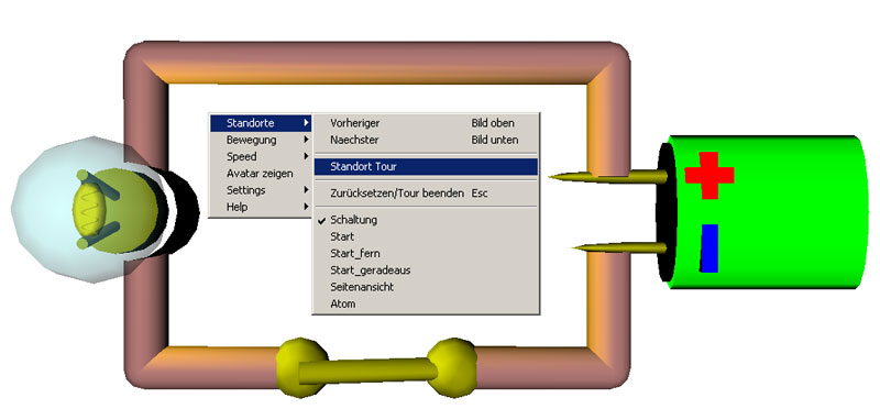 Stromkreis, Screenshot aus dem Online-Selbstlernkurs "Die strömende Elektrizität" von Jens Tiburski