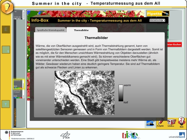 Lernumgebung "Summer in the City" (Screenshot) - Thermalbild