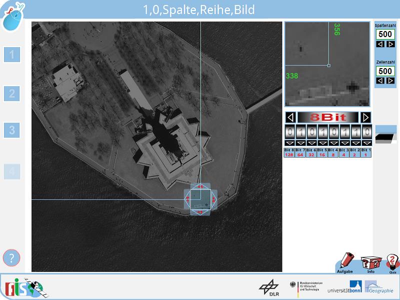 Unterrichtsmodul Bildaufbau - Satelliten-Bildausschnitt von New York