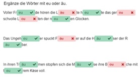 Rechtschreibübung Diphthonge eu und äu