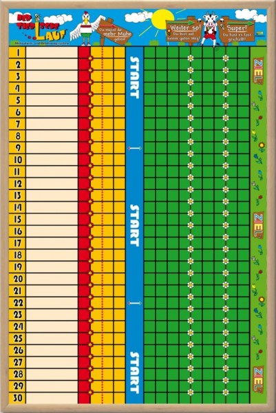 TimeTEX Motivationstafel: Der Tierische-Lauf