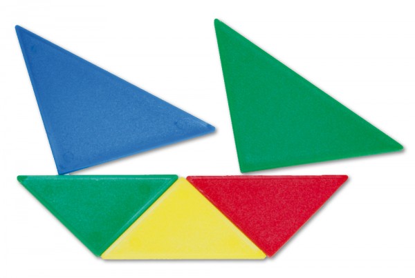 Tangram aus Kunststoff opak, 28-tlg. = 4 Tangrame in Box