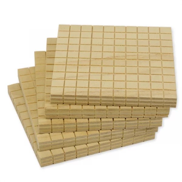 Dienes Dezimal-Hunderter-Platte, aus Holz, 5 Stück