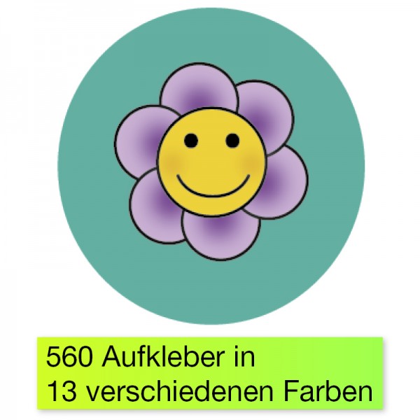 Belobigungs-Aufkleber "Blümchen bunt", 352 Stk.