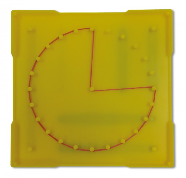 Geometrie-Brett doppelseitig (5x5 Stifte), 15x15 cm, gelb