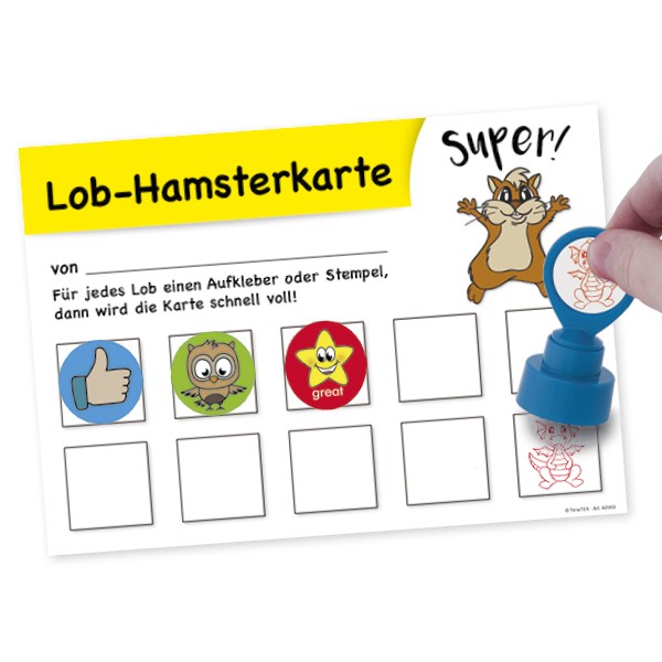 Lob-Hamsterkarte mit 10 Feldern, 25 Stück