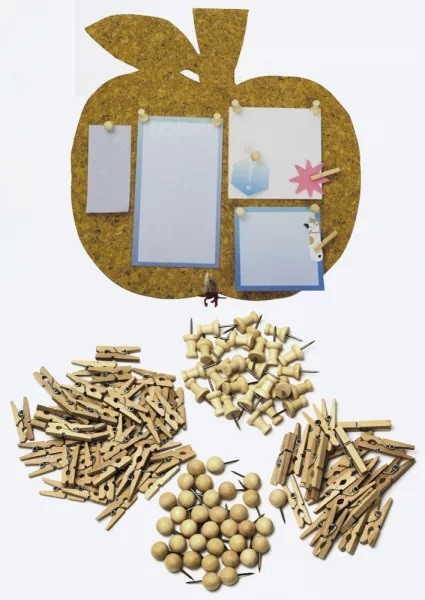Natura-Büro-Set Pinnnadeln und Klammern aus Holz, 100-tlg.
