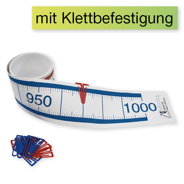 Demo-Zahlenstrahl-Rechenband mit Klettpunkten, 5 m, 1-1.000