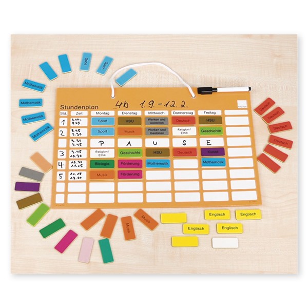 Stundenplan-Tafel magnetisch, ca. 41 x 28 cm