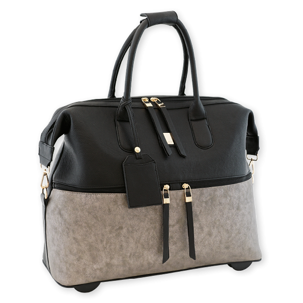 Handtaschen-Trolley "Bella", schwarz-grau