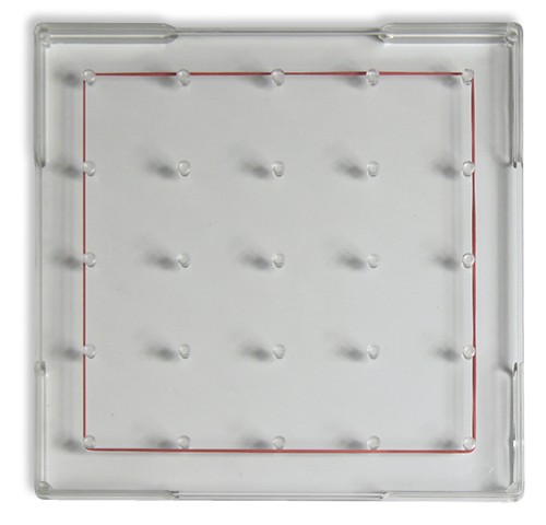 Geometrie-Brett einseitig (5x5 Stifte), 15x15 cm, transparent
