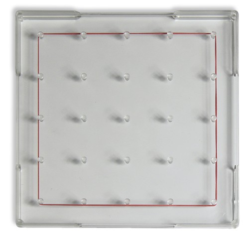 Geometrie-Brett einseitig (5x5 Stifte), 15x15 cm, transparent
