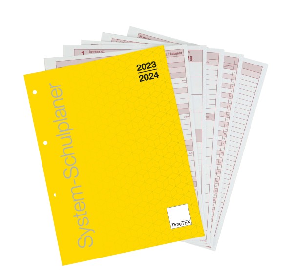 Schulplaner. "lose Blatteinlage". A4-Plus. gelb 2023/2024