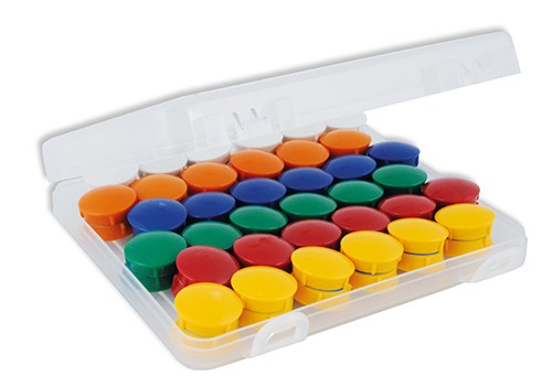 Set Haft-Magnete 21 mm ø in Box, 72-tlg.
