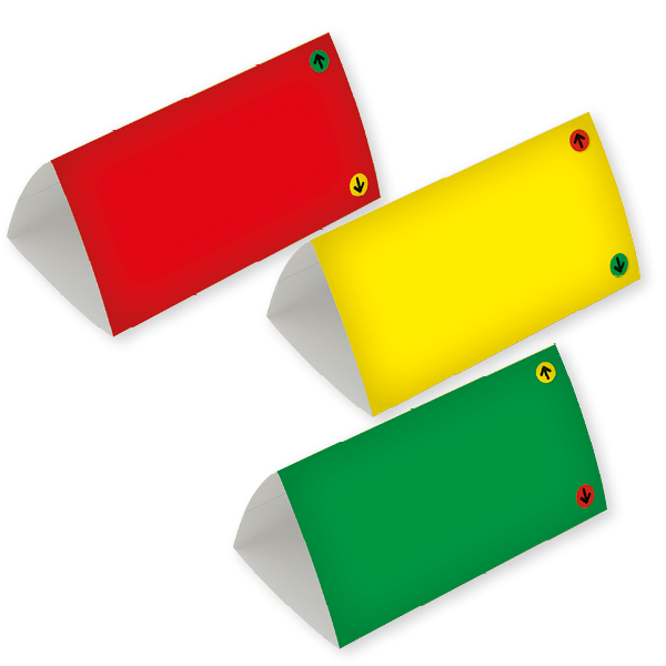 Set Ampel-Tischkarten, 3-seitig, 10-tlg.
