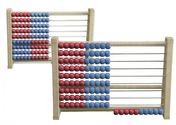 Rechenrahmen für 100-er Zahlenraum rot/blau