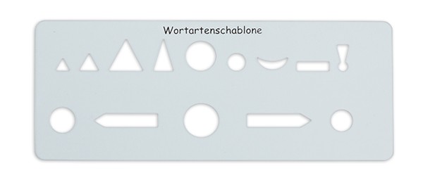 Wortartenschablone, ca. 175 x 70 mm, 1 mm Stärke