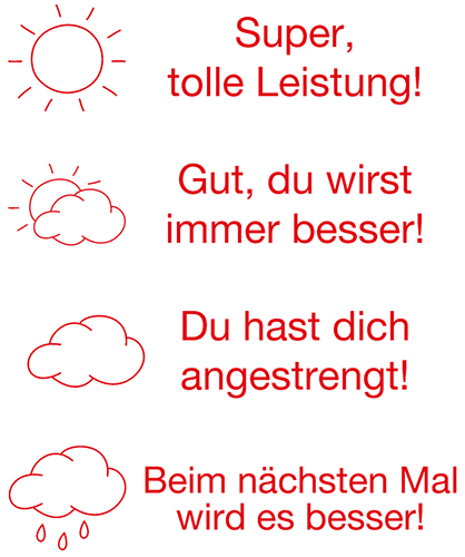 Siebdruck-Stempel "Perpetuum", 4 in 1, "Sonne und Wolken"