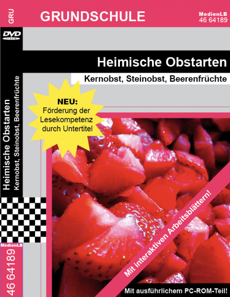 Heimische Obstarten - Kernobst, Steinobst, Beerenfrüchte: DVD mit interaktiven Arbeitsblättern