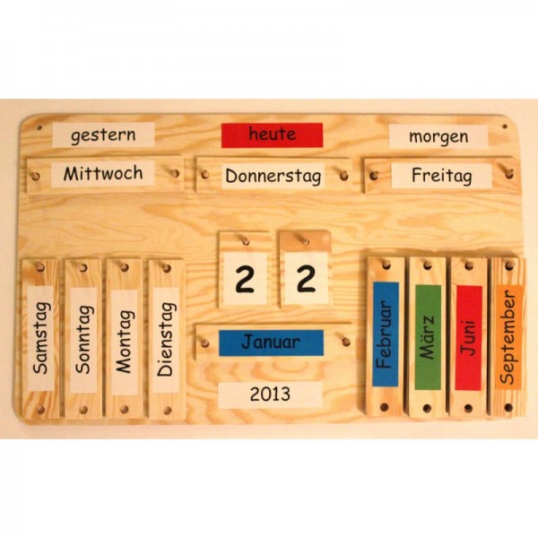 Jahreskalender aus Holz, ca. 38 x 60 cm