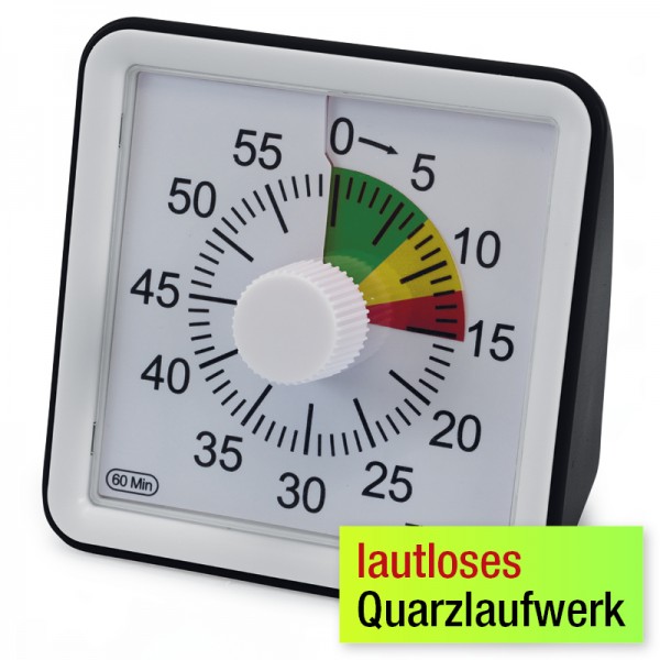 Zeitdauer-Uhr "lautlos" compact mit Ampelscheibe