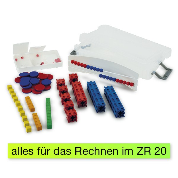 Mathe-Basis-Set Plus ZR 20, 58-tlg, in Box, rot/blau