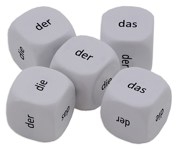 Würfel-Set Deutsch "Artikel" 6-tlg., 16 mm