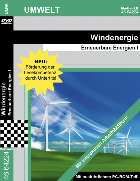 Windenergie - Erneuerbare Energien I: DVD mit Unterrichtsmaterial, interaktive Übungen