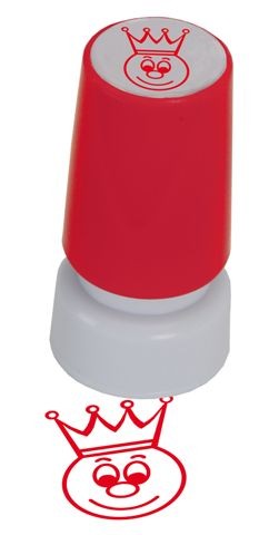 Siebdruck-Stempel "Perpetuum", "Gesicht mit Krone"