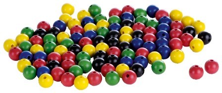 Perlen 12 mm, je 20 x rot, gelb, grün, blau