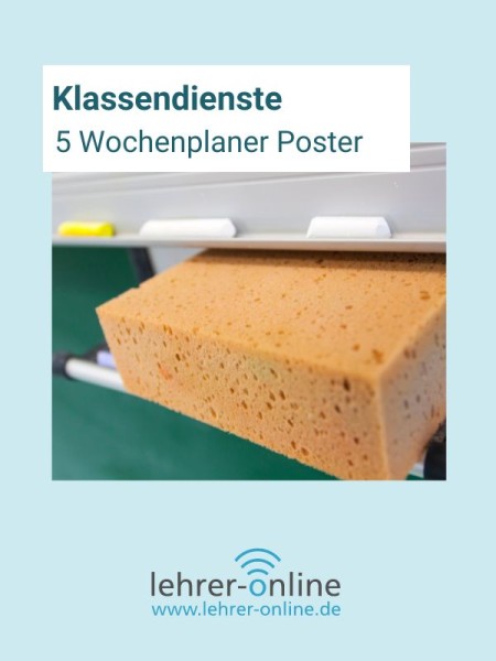 5 Poster: Wochenplaner für Klassendienste