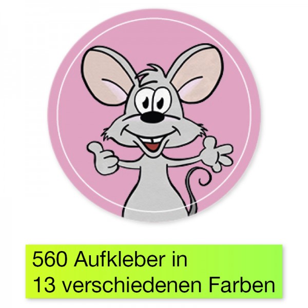 Belobigungs-Aufkleber "Maus", 560 Stk., 19 mm ø